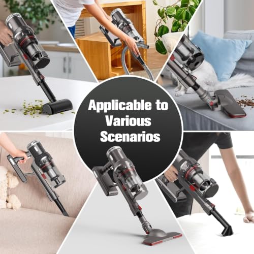 Image of SKYTONE Vacuum Cleaner for Home, 12000PA Suction with 1200W Powerfull Motor 3 Adjustable Suction Modes, 1.1L HEPA Filter, 2 in 1 Ultimate Cleaning Convenience, 1.5L, Red & Silver