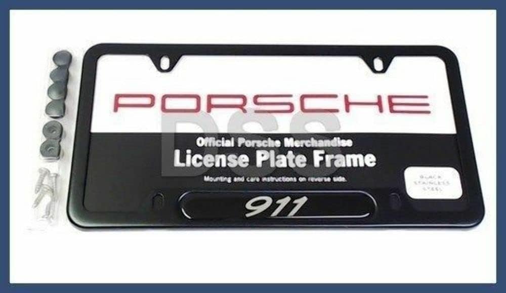 EXCELLENT ORIGINAL PORSCHE 911 930 LICENSE PLATE FRAME HIGH H STYLE W