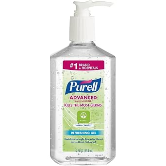 Purell Hand Sanitizer Green Certified Refreshing Gel 12ct x12fl oz, 3691-12