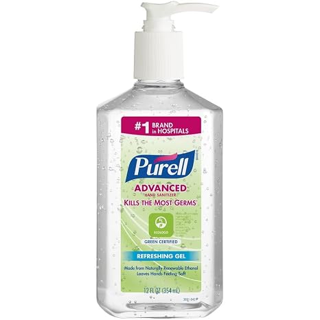 Purell Hand Sanitizer Green Certified Refreshing Gel 12ct x12fl oz, 3691-12