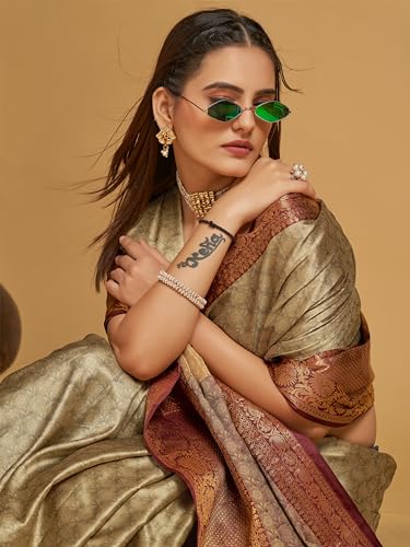 Image of Avantika Fashion Women's Woven Cotton Silk Art Silk Banarasi Saree With Blouse Piece