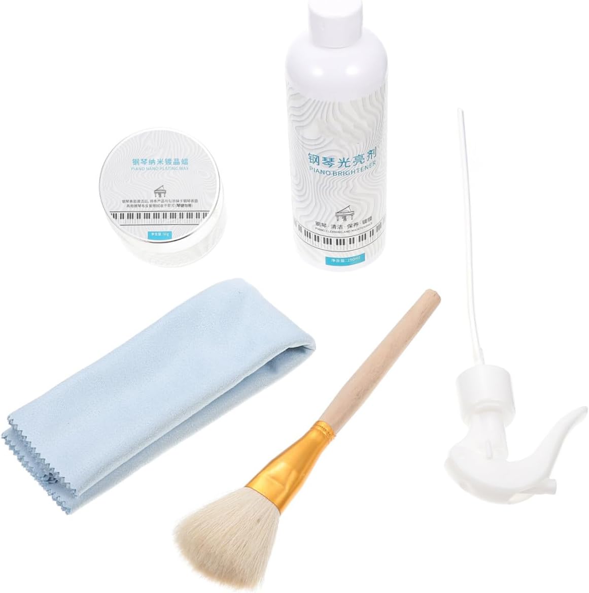 TOYANDONA 1Set Piano Care Kit Premium Cleaning Cloth Brush Polishing Wax for Piano Maintenance for Removing Dust Stains Scratches All Piano Finishes