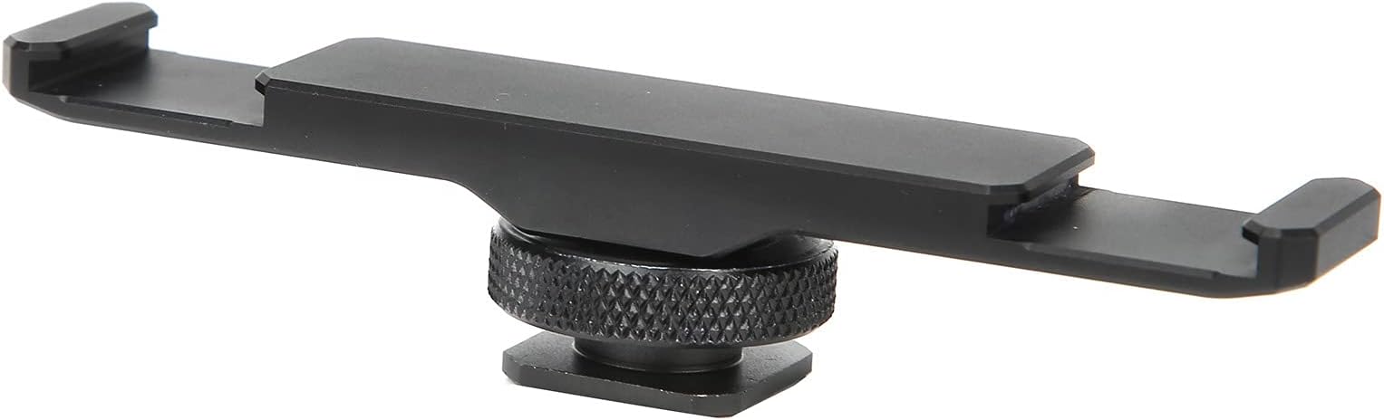 Dual Cold Shoe Mount Bracket, 1/4in Screw Hole Cold Shoe Mouth Dual Shoe Extension Bracket for Anti‑corrosion for Monitor for Fill Light