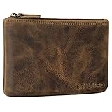 kosmetiktasche leder damen 'Barry' Vintage Ledermäppchen vom jungen Markenhersteller STILORD: praktischer und vielseitiger Organizer für die kleinen Dinge im Leben