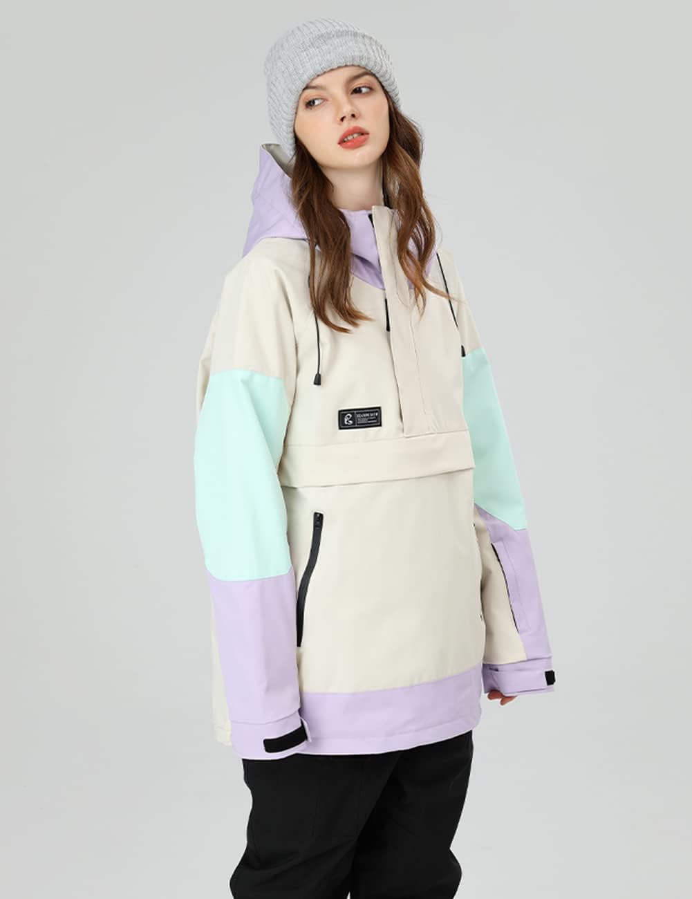 SEARIPE Womens Ski Jacket Mens Snow Jacket Waterproof Winter Snow Coat Couples Pullover Snowboard Hooded - Image 3