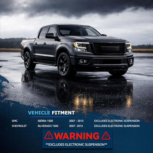 Image of Detroit Axle - 2 Front Struts for 2007-2013 Chevrolet Silverado 1500 | GMC Sierra 1500 [Exc. Electronic Suspension] Complete Struts w /Coil Spring 2008 2009 2010 2011 2012 Replacement Ready Strut