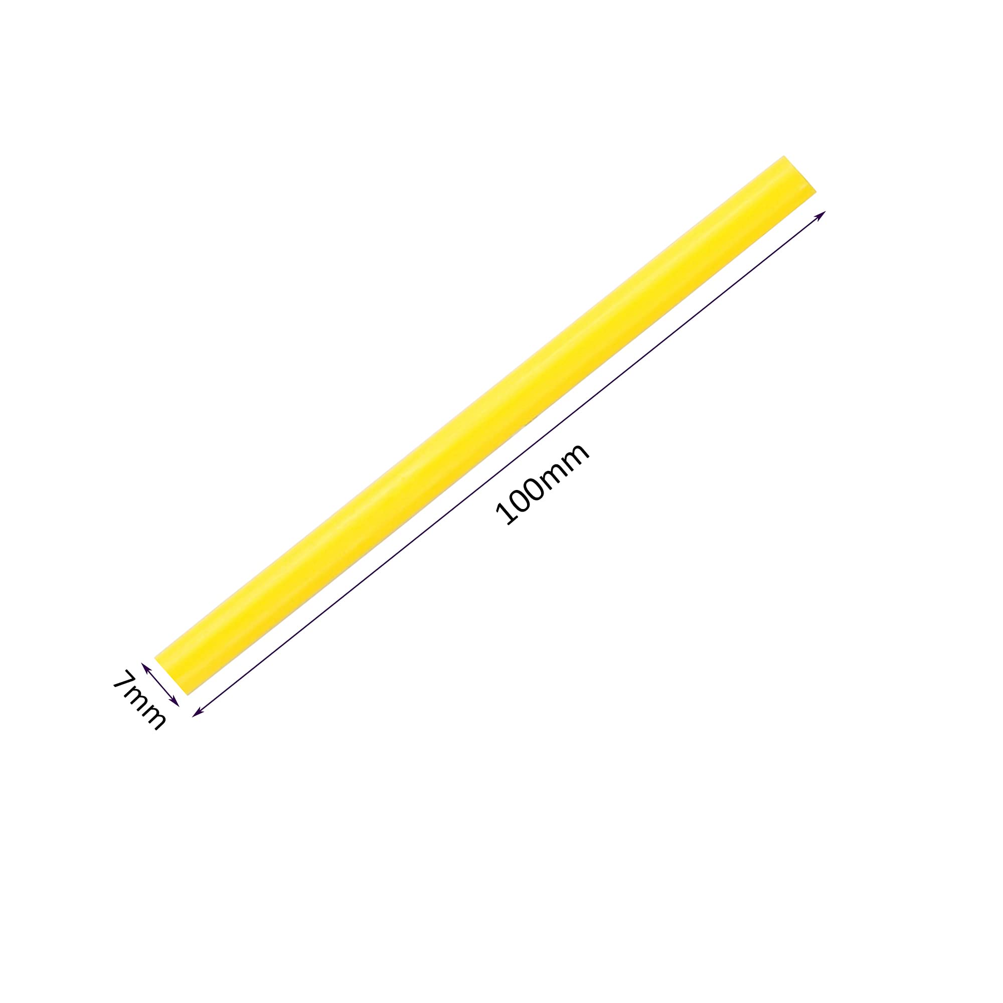 12 mini bastoncini di colla a caldo colorati, mini stick di colla adesiva per fai da te, 7 x 100 mm, giallo