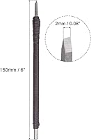 Vista 2 de uxcell Cuchillo para tallar cinceles de madera, carburo de tungsteno de 0.079 in, punta plana, herramienta de mano para carpintería, Graver 5.906 in