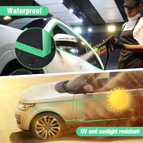 Image of 4 Pack Masking Tape 17mmx50m Automotive Refinish Masking Tape Heat Resistant Green Painters Tape for Car Edges Repair Packaging Masking