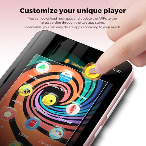 Image of 160GB MP3 Player with Bluetooth and WiFi, innioasis Music Player with Spotify,Pandora,Amazon Music,4 inch Touch Screen Android MP4 MP3 Player for Kids with Libby,Audible,Spotify Kids(Pink)