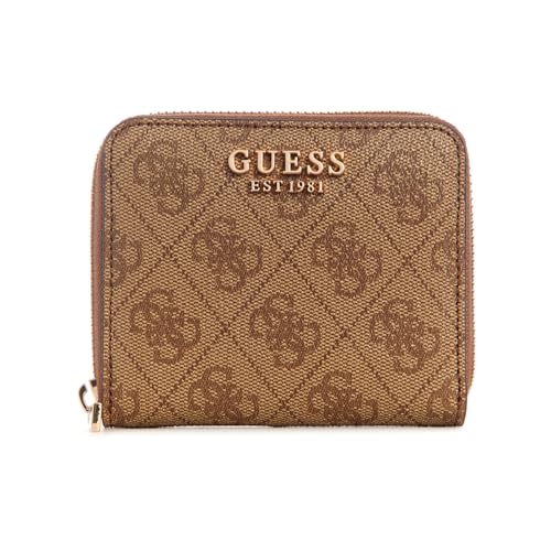 GUESS SWSG8500370 LAUREL SLG SMALL ZIP AROUND Women Latte Logo Size One...