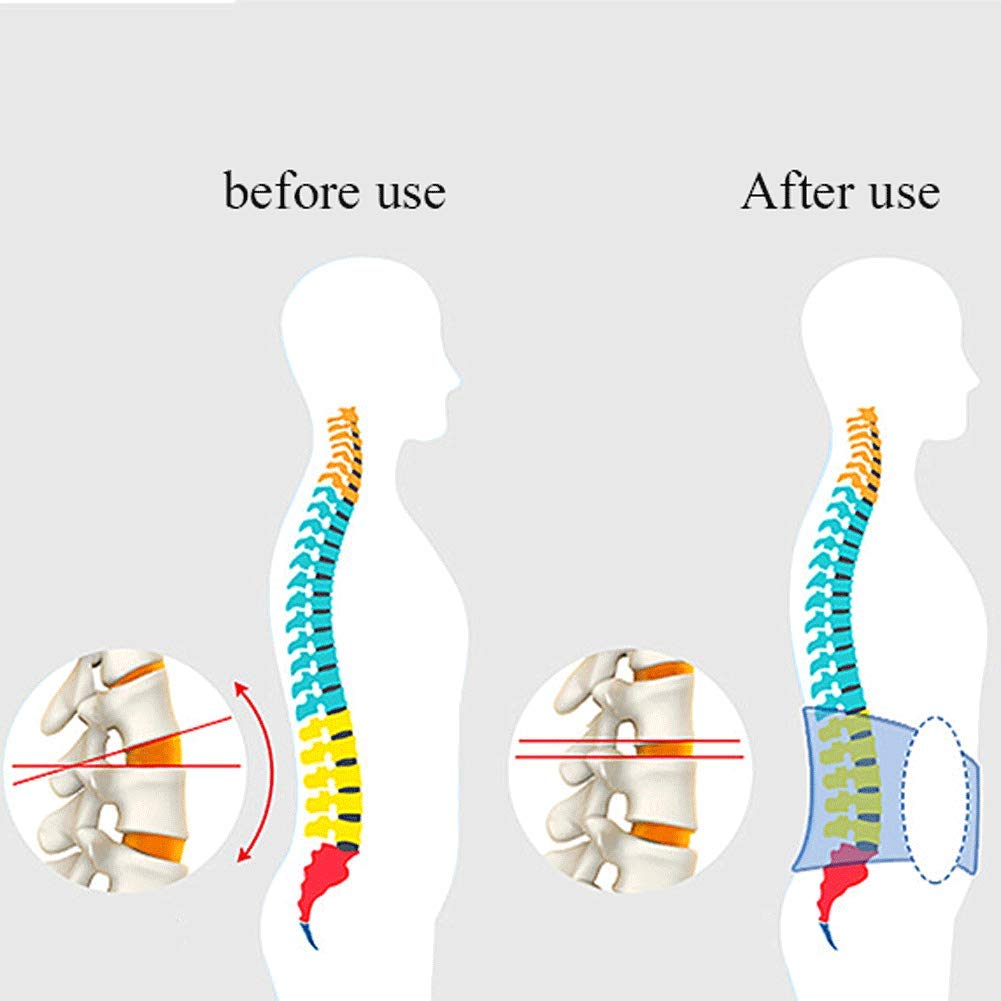Neumático Soporte Lumbar Cinturón,Masaje Auto-Calentamiento Terapia Magnética para Dolor Alivio Y Lesión Hombres Mujer