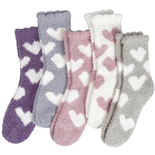 Image of Ginmewrae Fuzzy Socks for Women, Mothers Day Gifts Cozy Warm Fluffy Socks Thick Slipper Socks Birthday Valentine's Day Gifts