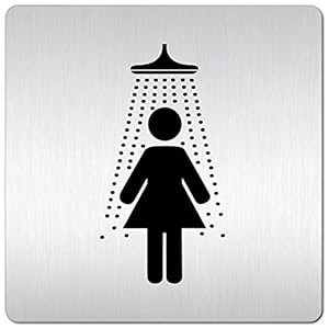 Türschilder24 Dusche Damen Türschild 125x125mm