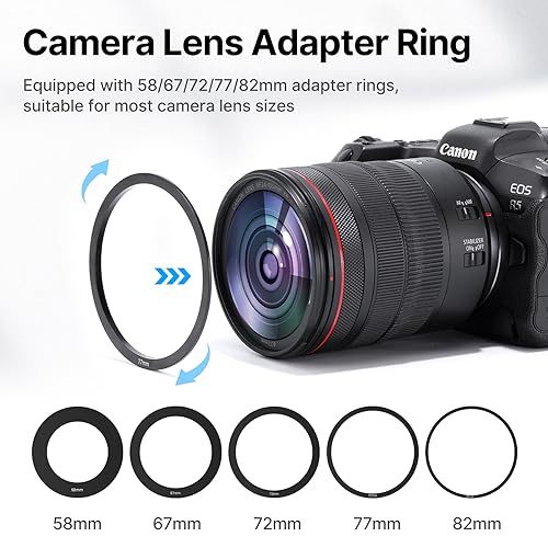 Image of ULANZI RT02 Universal Teleprompter for Tablets, Smartphones and Cameras with Remote Control and 5 Camera Lens Adapter Rings with Cold Shoe Mount and 1 /4 inch Threaded Hole