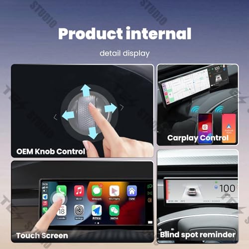 Image of Carplay Screen for Model Y Juniper 2025 2026 HD 8.8 inch HUD Wireless Apple CarPlay & Android Auto Accessories, OTA Updates, Blind Spot Monitor, Quick Buttons