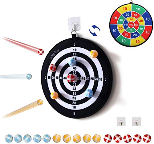 Sricam Jeu de fléchettes pour Enfants avec 15 balles collantes, Jeux de société pour Enfants Toy. Jeu de Plateau de fléchettes Classique en Plein air pour Enfants, Cadeau pour Enfants (34,5 cm)