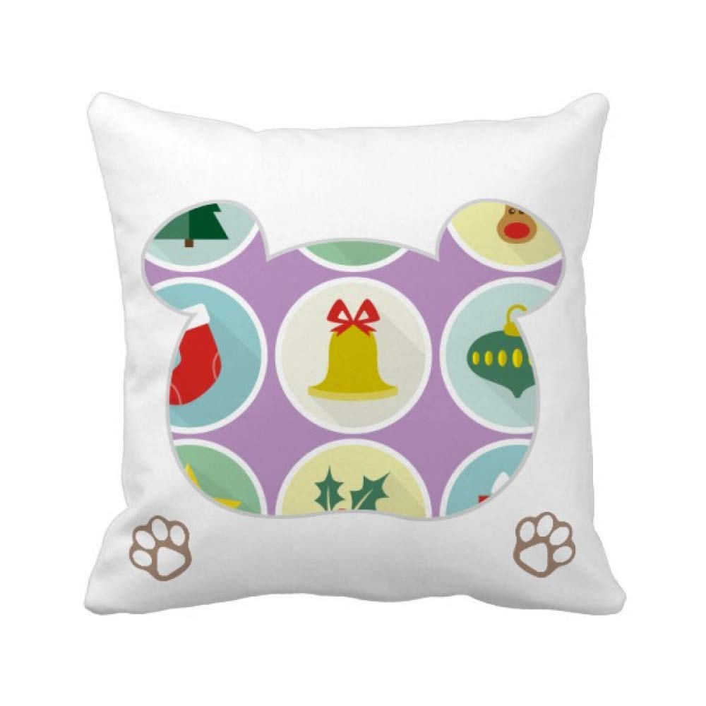 Housse de coussin Noël verte carrée pour canapé usé décoration