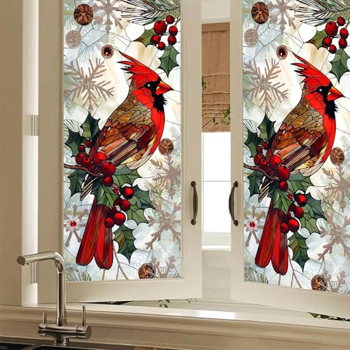 Vinilo Decorativo Navideño HOMETITUTE 17.7x39.3 pulg Pájaro Rojo miniatura 1