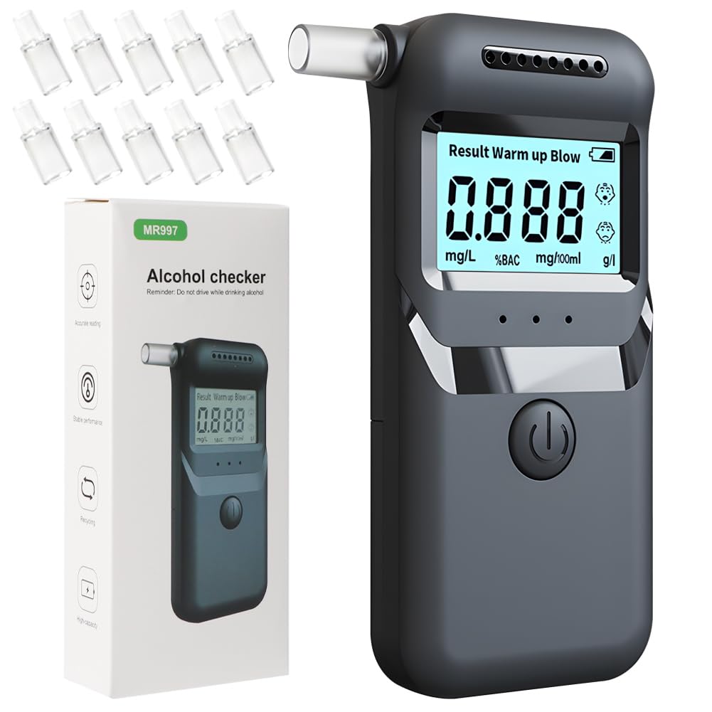 IBACheck Éthylotest Électronique | Testeur D'alcool Expiratoire Portable, Capteur De Pile à Combustible 13x13mm. Détecteur D'alcool Expiratoire Précis Personnel Et Professionnel, Convivial