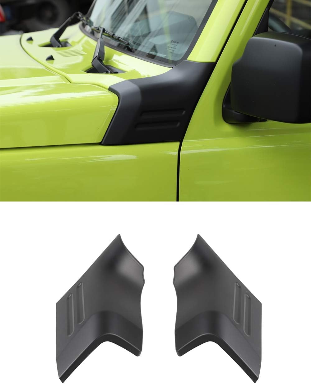 Copertura per cofano in ABS medio, copertura per cofano auto, carro armato, paraspigoli per Suzuki Jimny JB64 JB74 2019-2024 (nero)