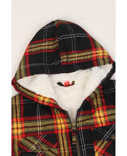 Image of ZENTHACE Boys Sherpa Fleece Lined Flannel Jacket