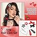 SAWINDA 36Pcs Red Mini Hair Bows Y2K Star Hair Barrettes Metal Snap Hair Clips Water Drop No Slip Hair Clips for Women Bowknot Star Hair Accessories for Girls