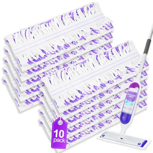 Power Mop Pads Compatible with Swiffer Power Mop, Disposable Power Mop Refills, PowerMop Wood Mopping Pad Refills for Floor Cleaning, 10 Count
