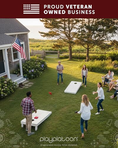 Image of Play Platoon Cornhole Bags Weather Resistant- Set of 8 Regulation Bean Bags for Tossing- Official Professional Size & Weight Corn Hole Bags Two Color All Weather Cornhole Beans Bag Set with Tote Bag