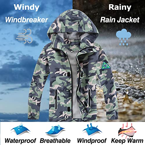 Image of Waterproof Kids Rain Jackets With Hood,Lightweight Toddler Raincoat For Boys Girls,Kids Clothes Windbreaker Jacket