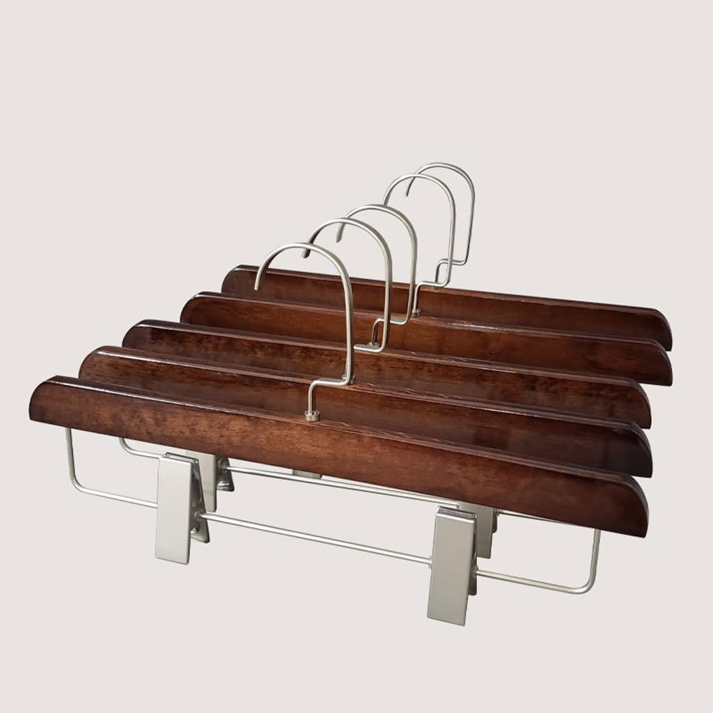 Perchas de Madera para Pantalones, Perchas para Faldas con Clip de Ajuste, multifunción, Organizador de Armario, Clips para Armario (Color: D, tamaño: 10 Unidades)