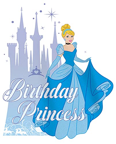 Disney Princess Cinderella Bday Prin Girl's Solid Crew Tee2