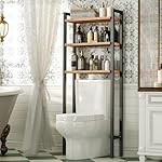 HOOBRO Over The Toilet Storage, 3-Tier Bathroom Organizer Shelf Over Toilet, Freestanding Bathroom Storage Shelves, Space Saver, Easy to Assemble for Room, Rustic Brown and Black BF41TS01 - Image 5