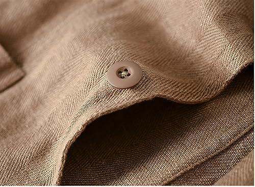 GIBZ Blazer masculino de linho com dois botões, casual, sem forro, casaco esportivo slim fit leve, P