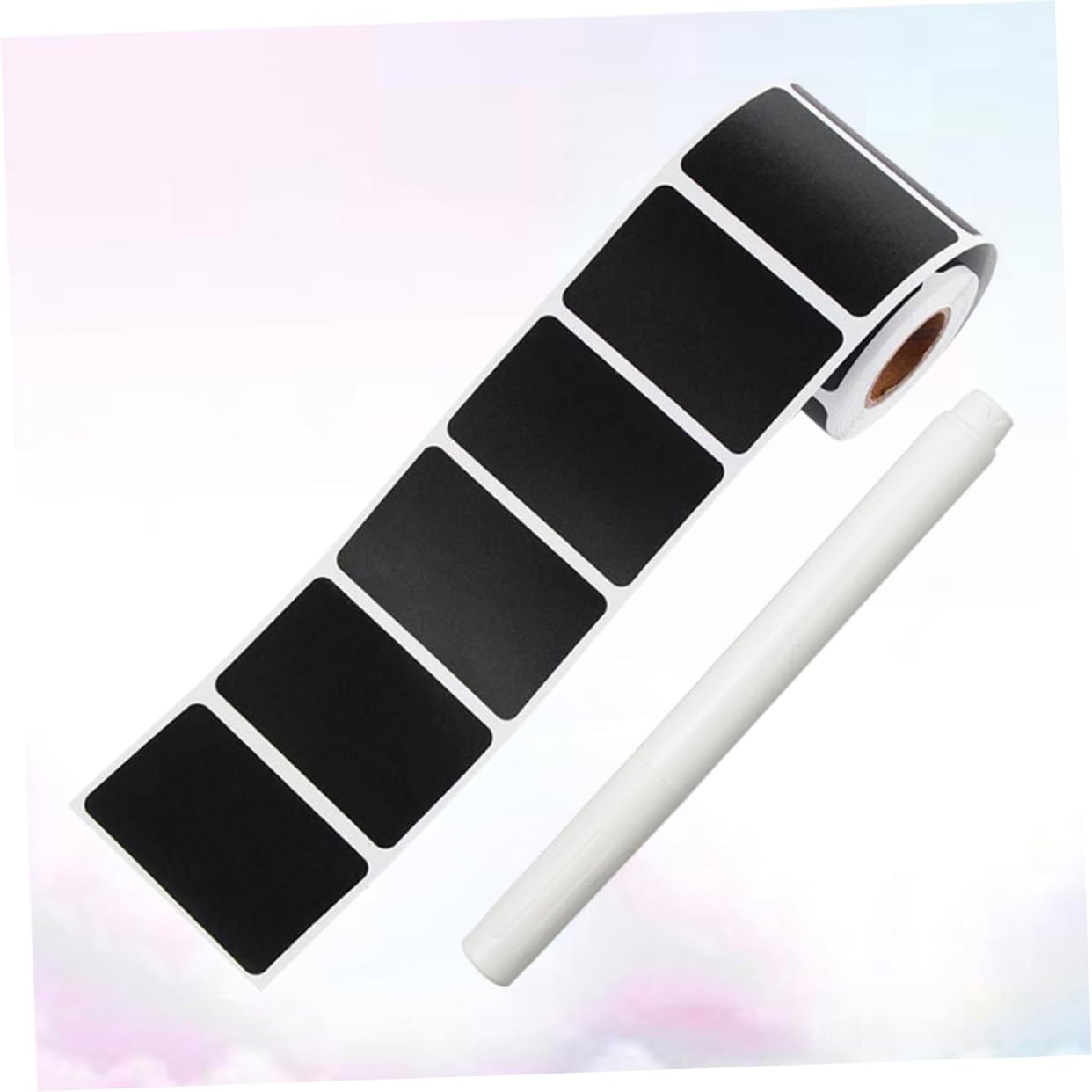 EXCEART 450stücke Schwarze Tafelsiegel Aufkleber Wiederverwendbare Abziehbare Etiketten Für Gewürze Flaschen Behälter Mit Stift Für Küche Büro Und Zuhause