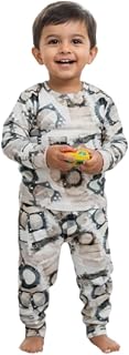 Devik Clothes Boys Cotton Full Sleeve TShirt and Pajama Set OffWhite Grey|1-3 Years Price In India