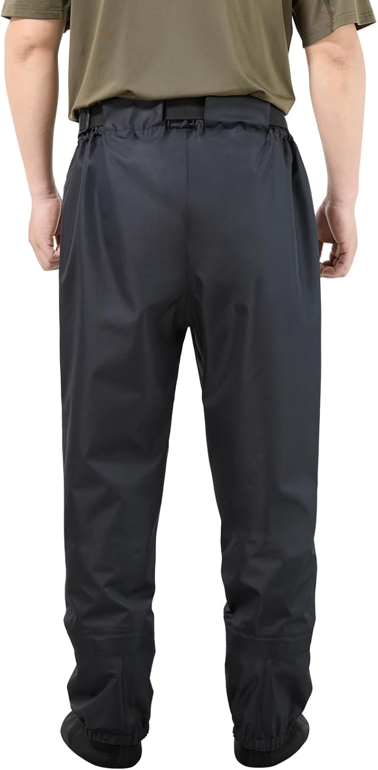 BASSDASH Men’s Breathable Wading Pants Waist Waders with Pockets Waterproof Fly Fishing Stocking Foot Lightweight FW09 - Image 2