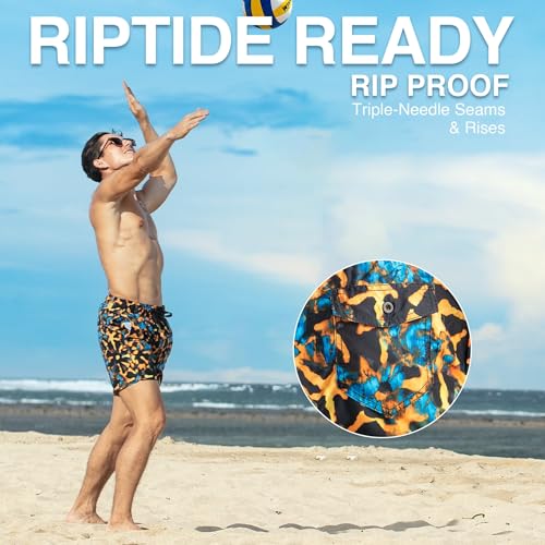 Image of Kanu Surf Men's Big Viper Extended Size Stripe Swim Trunk