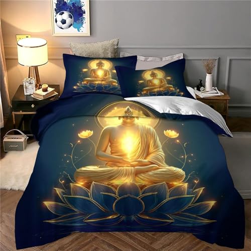 Bouddha parure de lit 3D microfibre housse de couette zen 135x200