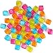 (60-Pack) Reusable Ice Cubes, Plastic Squares for Drinks Like Whiskey, Wine or Beer, To Keep Your Drink Cold Longer. Filled With Pure Water. Comes In Assorted Colors.