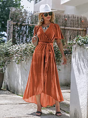 Image of BerryGo Women's Velvet V Neck Wrap Semi Formal Dress Cocktail Party Maxi Dress for Wedding Guest