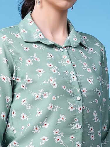 Image of OOMPH! Women's Cotton Regular Fit Floral Button Down Shirt