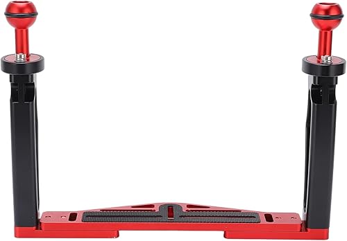 Estabilizador de bandeja de doble asa para cámara DSLR, soporte de aluminio para buceo, carcasa de cámara subacuática, soporte de bandeja para