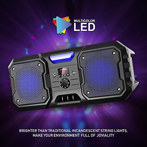 Image of Ant Audio Rock 550 Party Speaker with Karaoke with FM Radio, Micro SD Card, USB, Wired Mic - 55 watt, Black