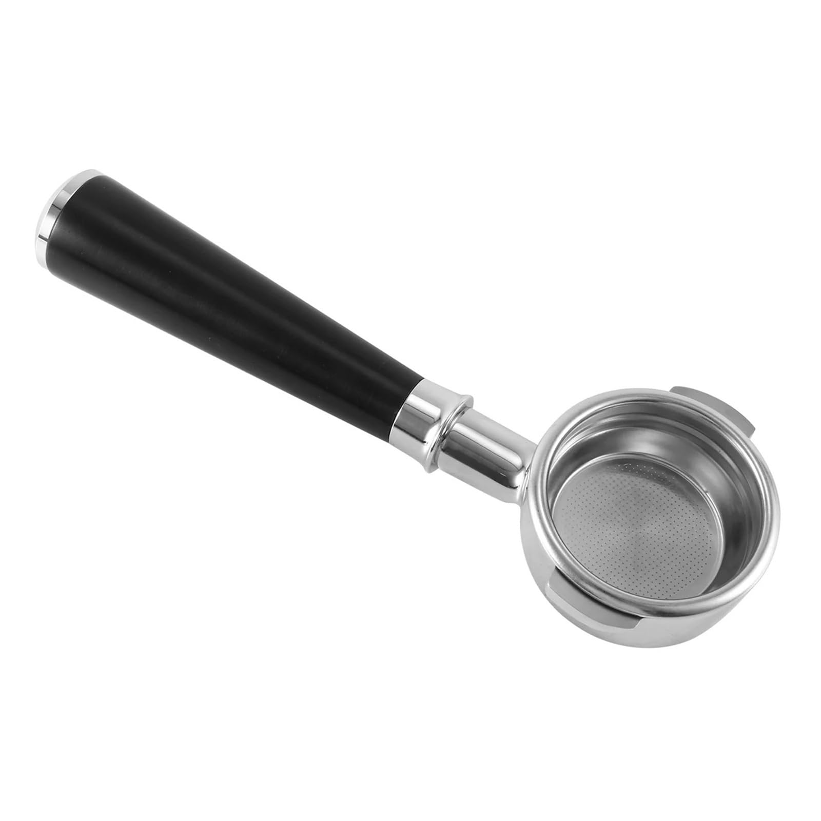 Portafiltro for máquina de café de doble oreja de 58mm, portafiltro sin fondo E61 con mango de madera estilo E