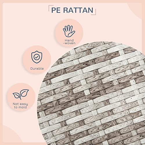 PawHut Wicker Dog House Elevated Raised Rattan Bed for Indoor/Outdoor with Removable Cushion Lounge, Dark Blue - Thumbnail 5