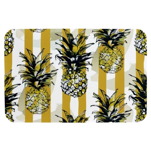 Tapis de bain ananas jaune 50x80 cm absorbant et lavable - 2
