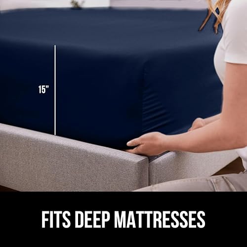 Miniatura 6 de GORILLA GRIP Sábanas bajeras, sábanas bajeras que se mantienen en su lugar con bolsillo profundo para colchón, microfibra ligera, elástica en todo