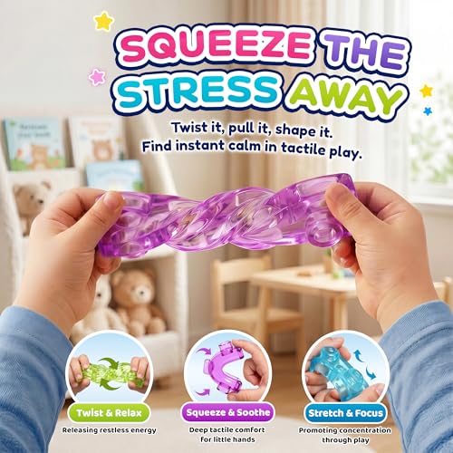 Image of 57PCS Soft Glow in The Dark Building Blocks for Toddlers, Dream City | Preschool Educational Creative Play, Montessori Squeezable, Stretchable Early Learning Construction Playset, Puzzle Blocks