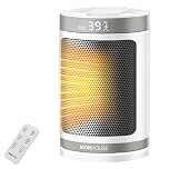MONHOUSE Electric Heater - Energy Efficient PTC Ceramic, Silent Portable Heater with LED Display, Remote Control, Overheat Protection, Smart Thermostat, 1-12HR Timer - Ideal for Office, Home, Bedroom
